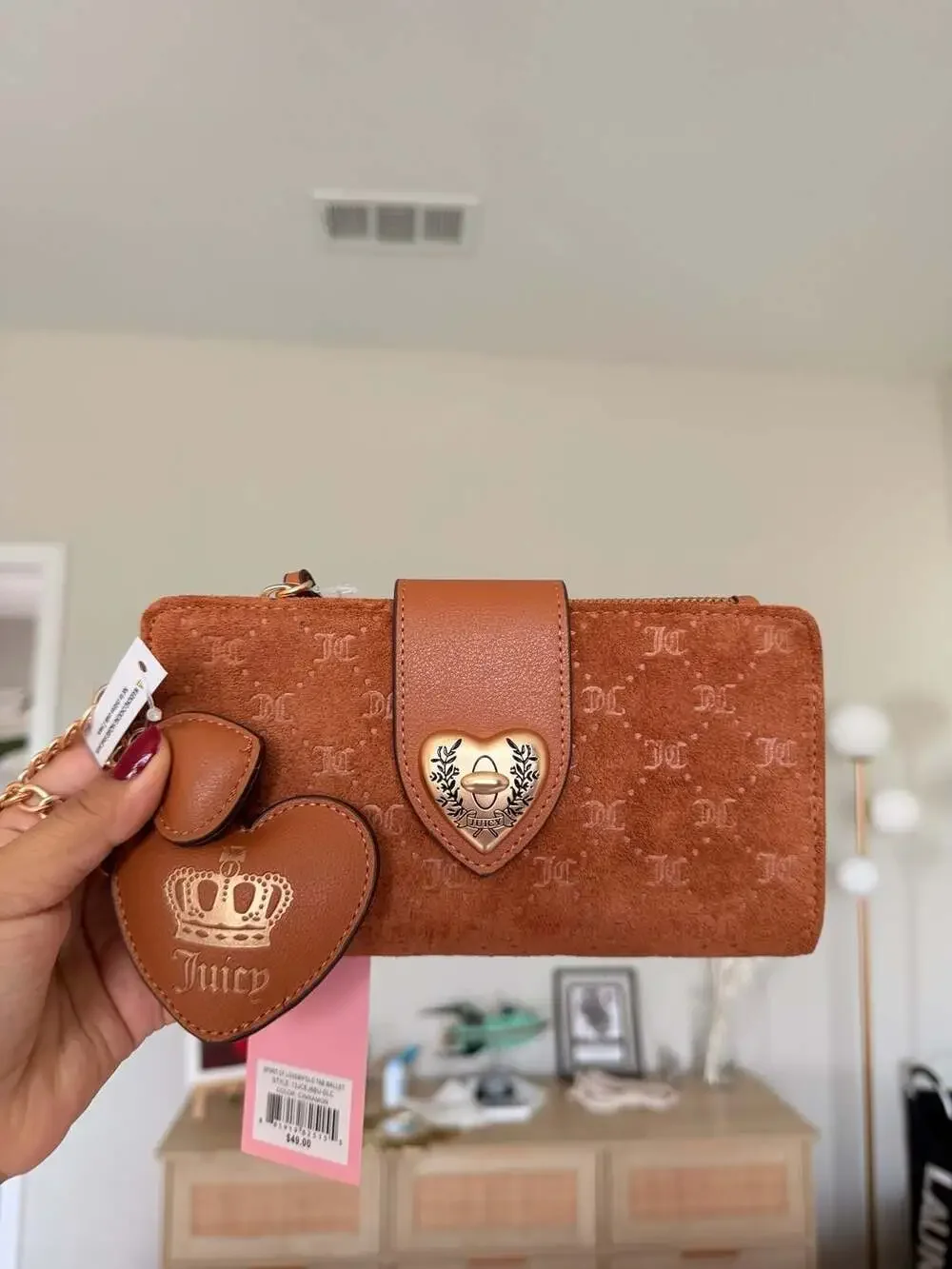 Juicy Couture Spirit of Love Bifold Tab Wallet Cinnamon